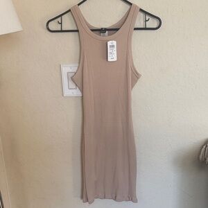Windsor Beige Ribbed Mini Dress